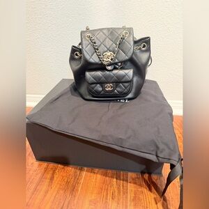 Chanel Black Quilted Mini Duma Leather Backpack